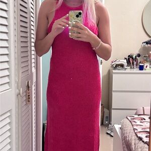 House of Harlow 1960 neon pink sequin summer dress